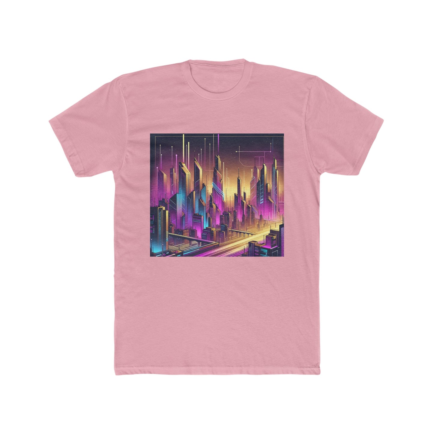 Cyber Purple Skies - Men's Cotton Crew Tee